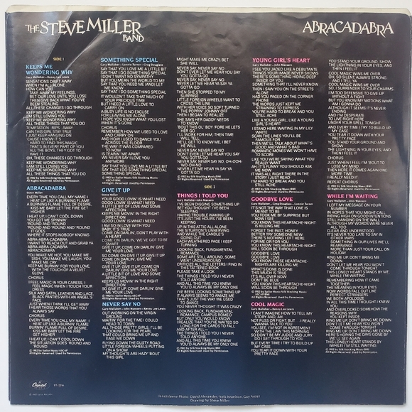The Steve Miller Band Abracadabra Vinyl Record ⏺️ 3/$40+Free Shipping!🚚 - Picture 4 of 9